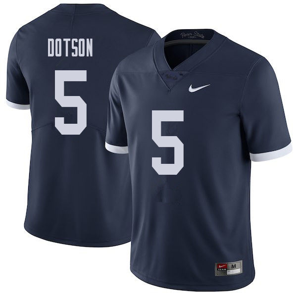 Men #5 Jahan Dotson Penn State Nittany Lions College Throwback Football Jerseys Sale-Navy - Click Image to Close